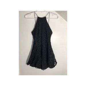LACE BLACK RUFFLED DRESS